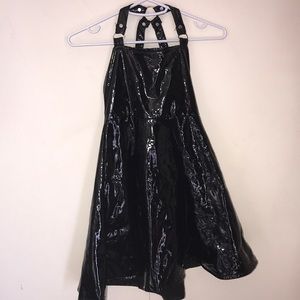 🎃🖤Vinyl pleather dress!Size small! Never worn!🕷